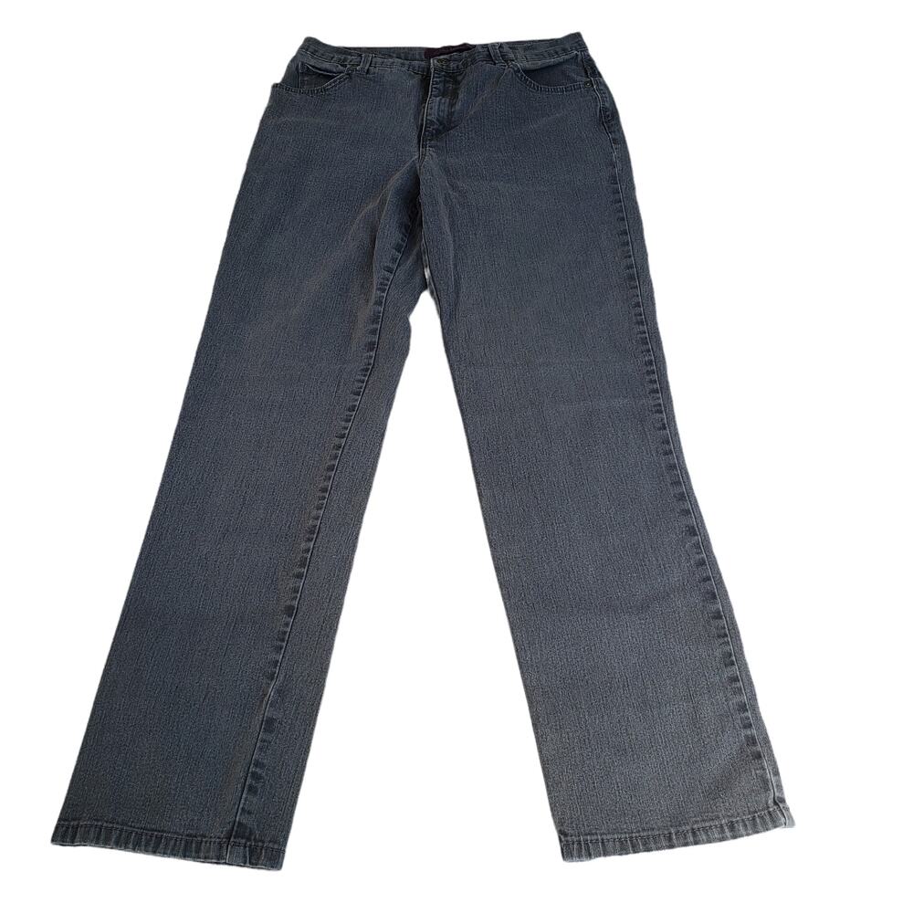 Gloria Vanderbilt Jeans Womens 10 Amanda High Rise Straight Gray Denim Pants
